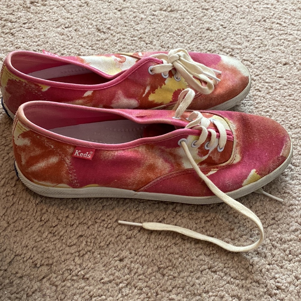 Keds Women's Sneakers in Pink and Yellow - Picture 2 of 6